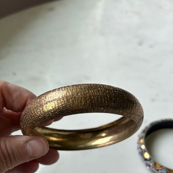Vintage copper bangle set - Picture 8 of 16